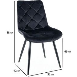 Стул Signal Ralph Velvet (Black) Thumb