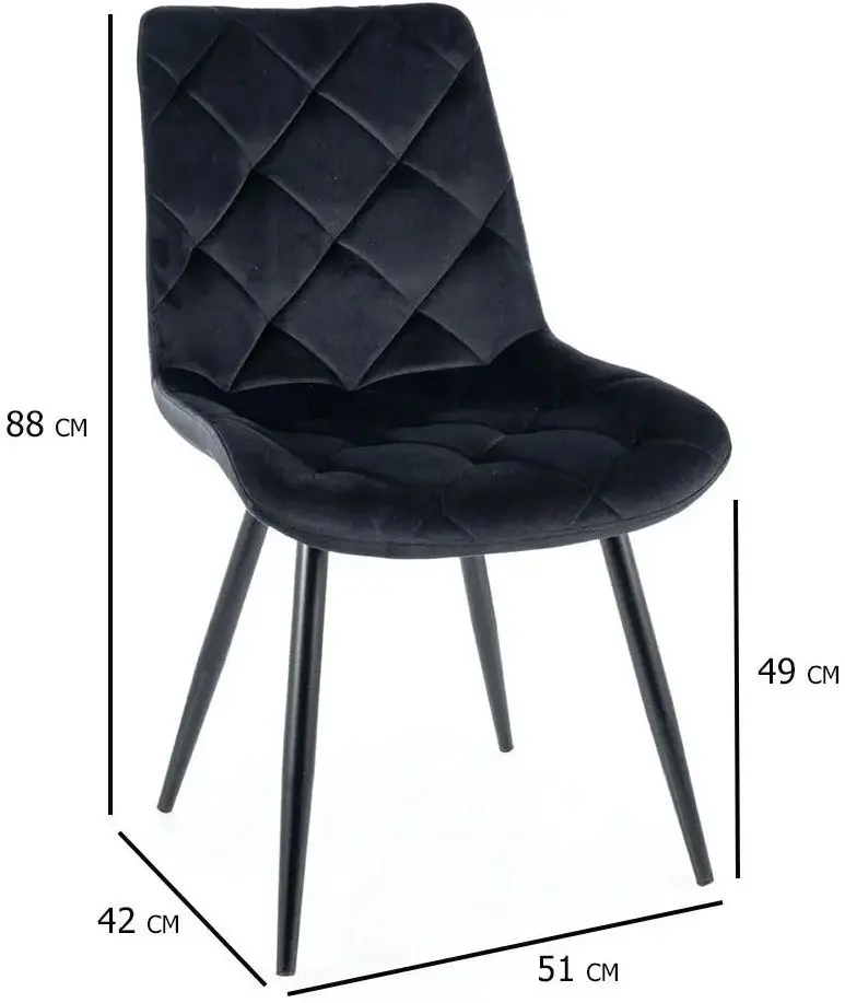 Стул Signal Ralph Velvet (Black)