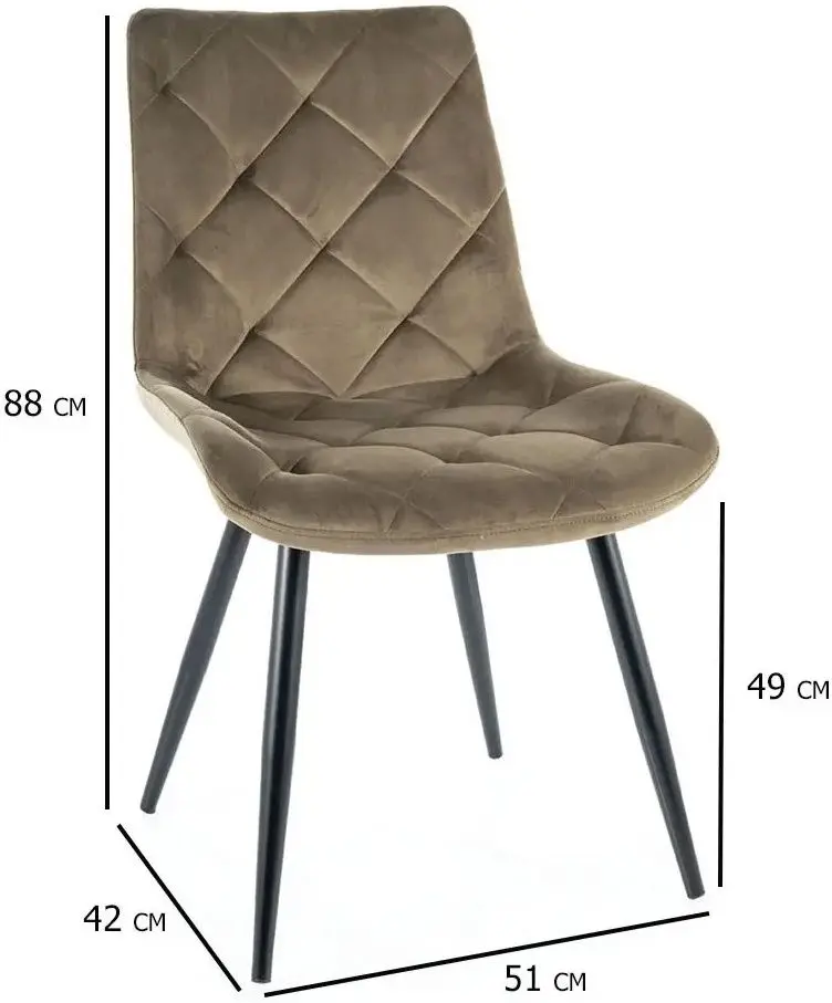 Стул Signal Ralph Velvet (Olive/Black)