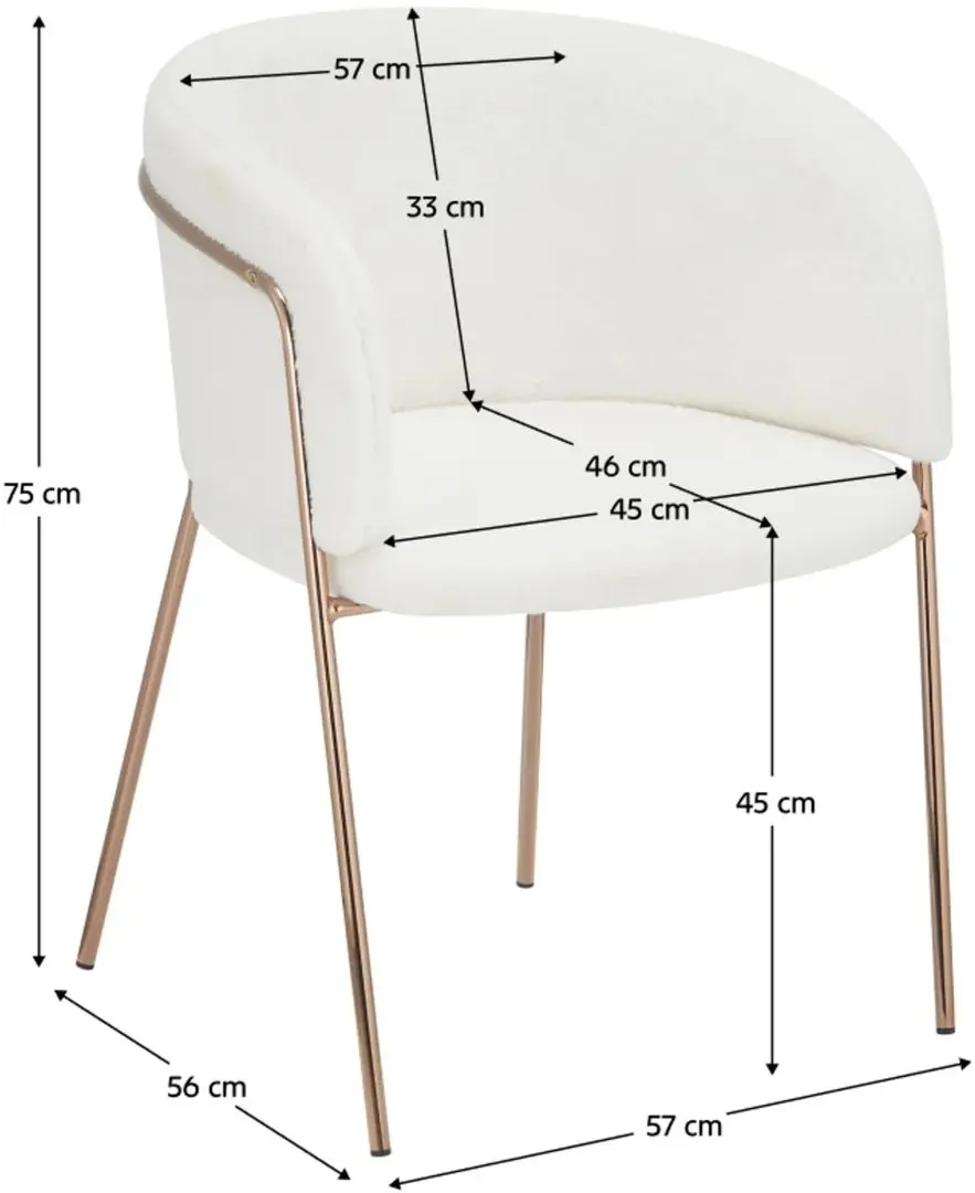 Scaun Tempo Kondela Adimar (White Ivory/Rose Gold)