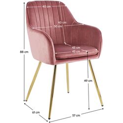 Scaun Tempo Kondela Adlam New (Pink/Chrome Gold) Thumb