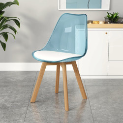 Scaun Tempo Kondela Bali 2 New (Transparent Blue/White/Beech)