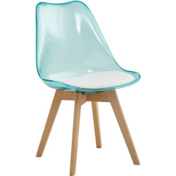 Scaun Tempo Kondela Bali 2 New (Transparent Green/White/Beech) Thumb