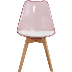 Scaun Tempo Kondela Bali 2 New (Transparent Pink/White/Beech) Thumb