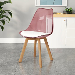 Scaun Tempo Kondela Bali 2 New (Transparent Pink/White/Beech)