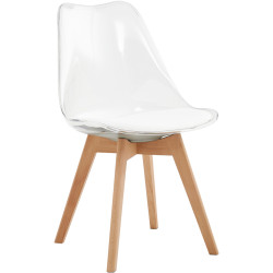 Scaun Tempo Kondela Bali 2 New (Transparent/White/Beech) Thumb