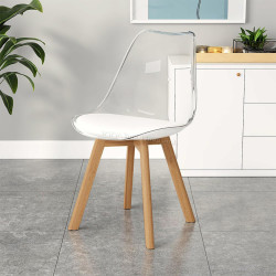 Scaun Tempo Kondela Bali 2 New (Transparent/White/Beech)