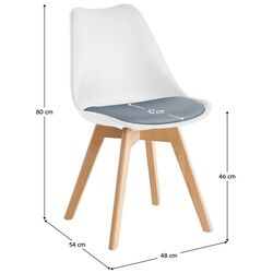 Стул Tempo Kondela Bali 2 (White/Grey/Beech) Thumb