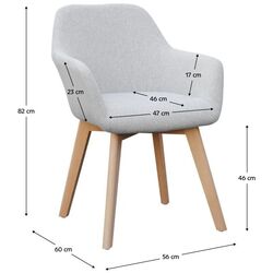 Стул Tempo Kondela Clorin (Light-Grey/Oak) Thumb