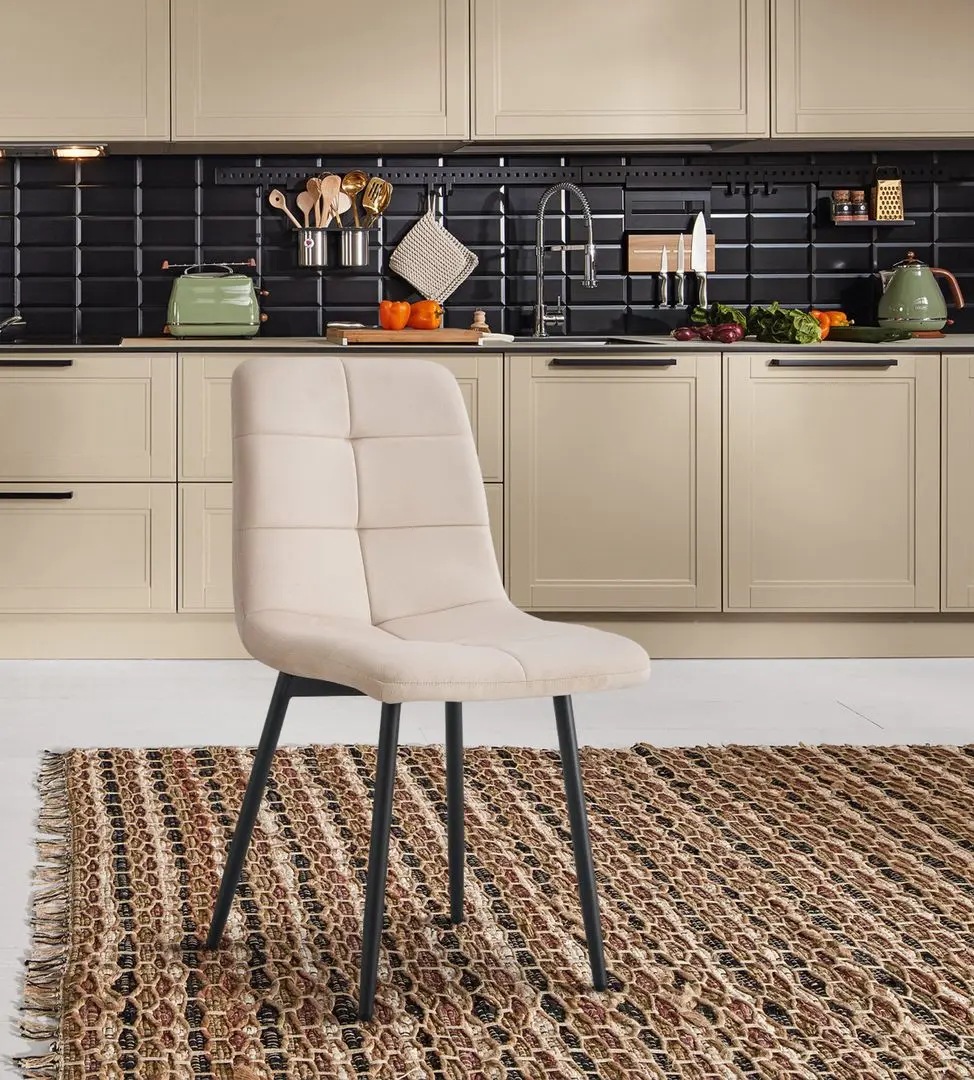 Scaun Tempo Kondela Damia Tip 1 Velvet (Beige/Black)