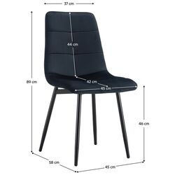 Стул Tempo Kondela Damia Tip 1 Velvet (Black) Thumb