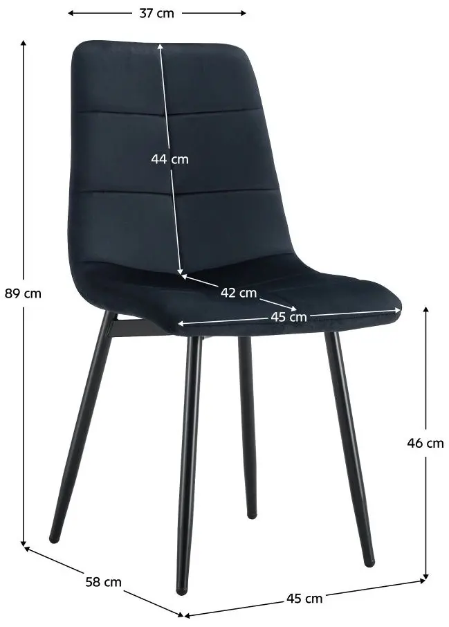 Стул Tempo Kondela Damia Tip 1 Velvet (Black)