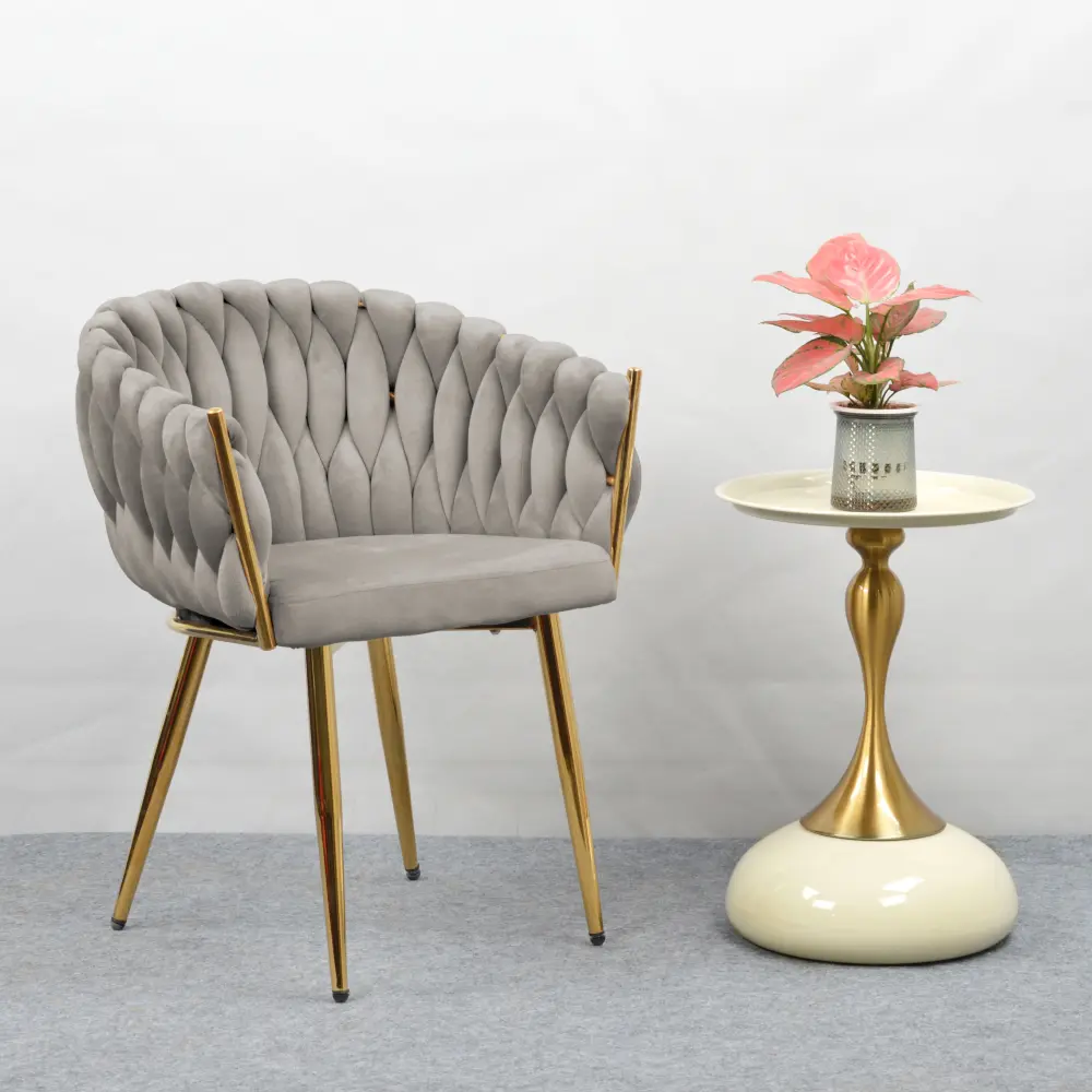 Scaun Tempo Kondela Deila (Gray Brown Taupe/Gold)