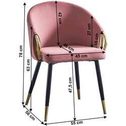 Scaun Tempo Kondela Donko (Pink/Gold) Thumb