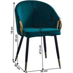 Scaun Tempo Kondela Donko (Smarald/Gold) Thumb