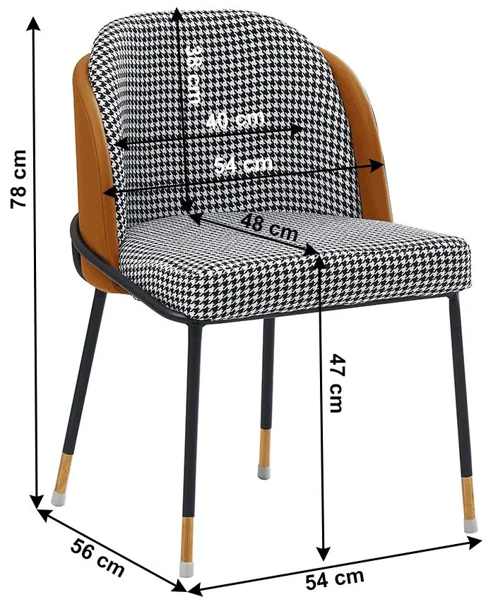 Scaun Tempo Kondela Kirna (White/Black/Camel)