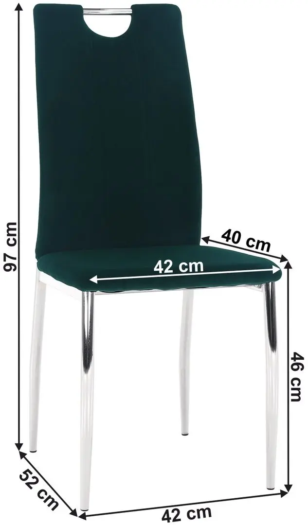 Scaun Tempo Kondela Oliva New (Smarald/Chrome)