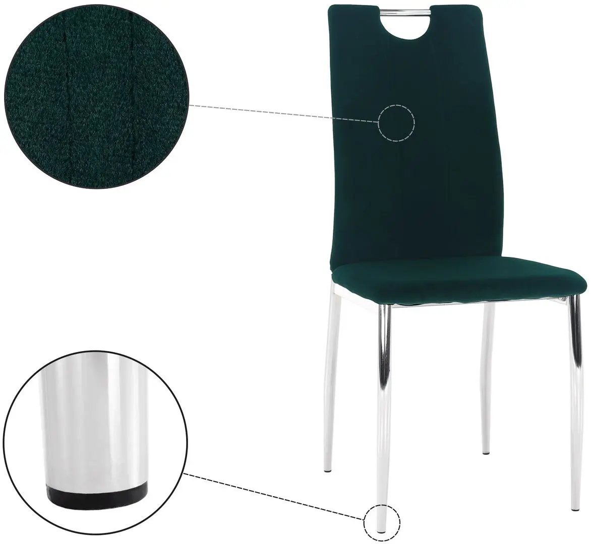 Scaun Tempo Kondela Oliva New (Smarald/Chrome)