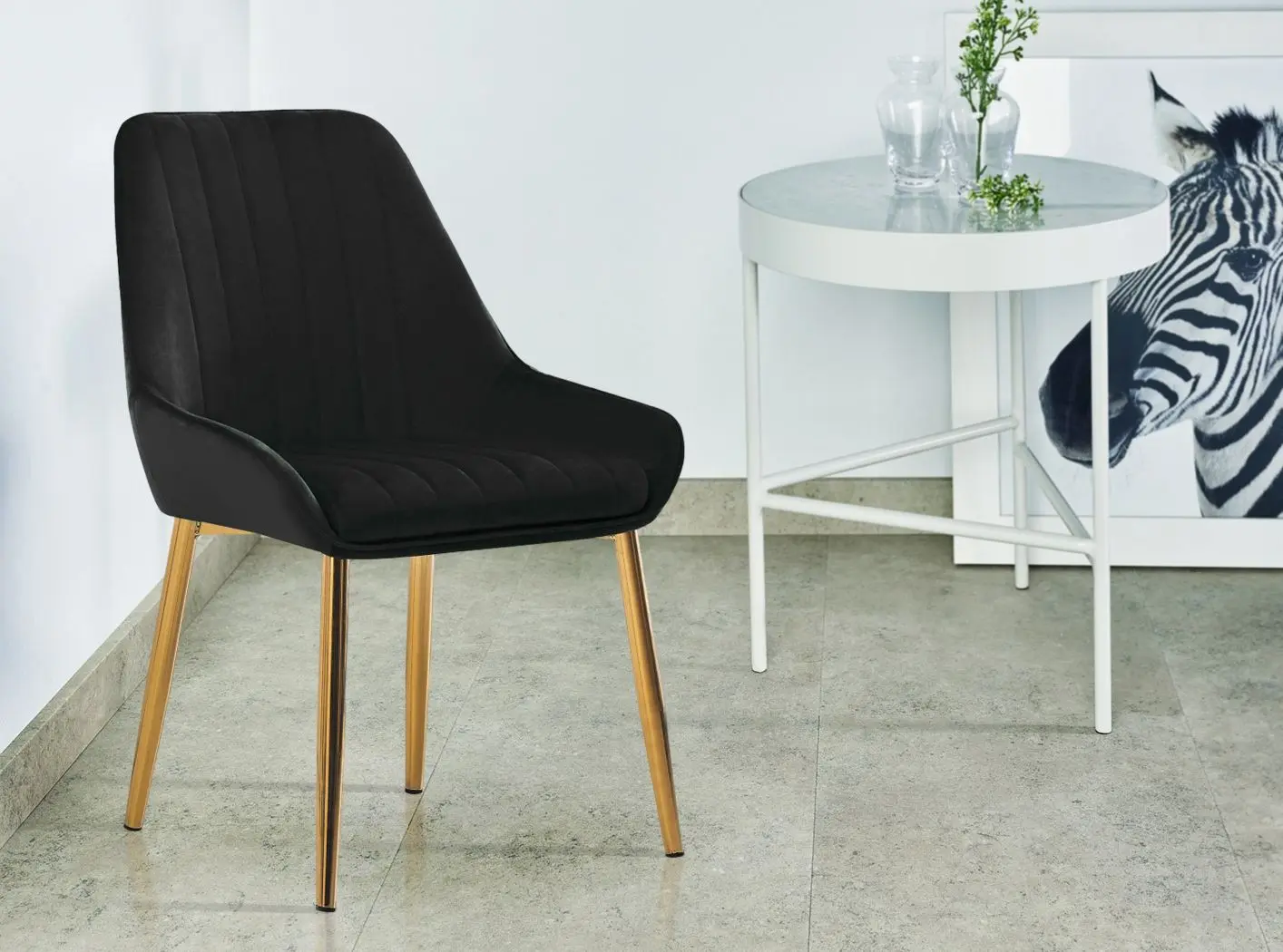 Scaun Tempo Kondela Perla (Black/Gold Chrome)