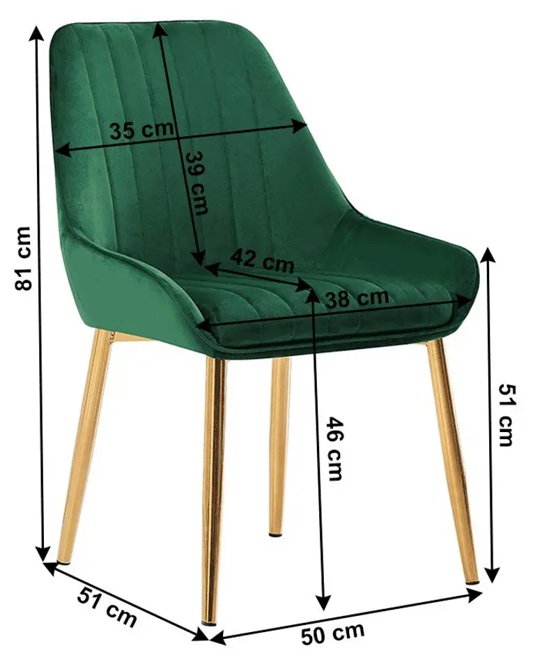 Scaun Tempo Kondela Perlia (Emerald/Golden)