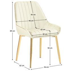 Scaun Tempo Kondela Perlia Velvet (Beige/Gold Chrome) Thumb