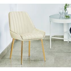 Scaun Tempo Kondela Perlia Velvet (Beige/Gold Chrome)