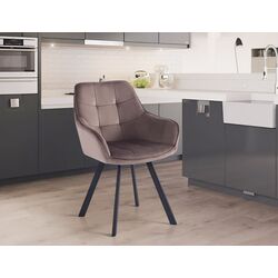 Стул Tempo Kondela Petin Bluvel 38 (Grey Brown/Black)