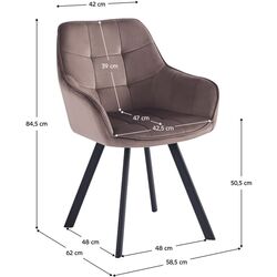 Стул Tempo Kondela Petin Bluvel 38 (Grey Brown/Black) Thumb