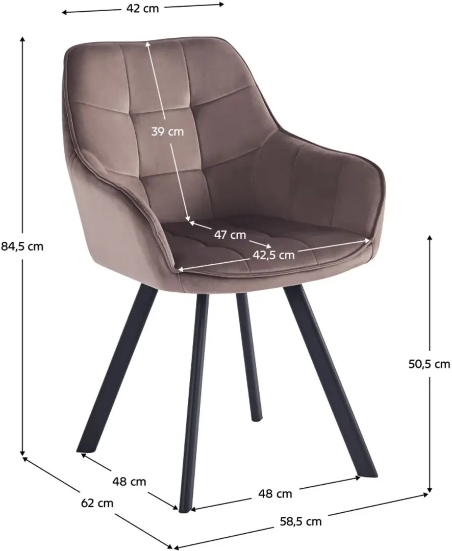 Стул Tempo Kondela Petin Bluvel 38 (Grey Brown/Black)