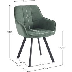 Scaun Tempo Kondela Petin Bluvel 77 (Green/Black) Thumb