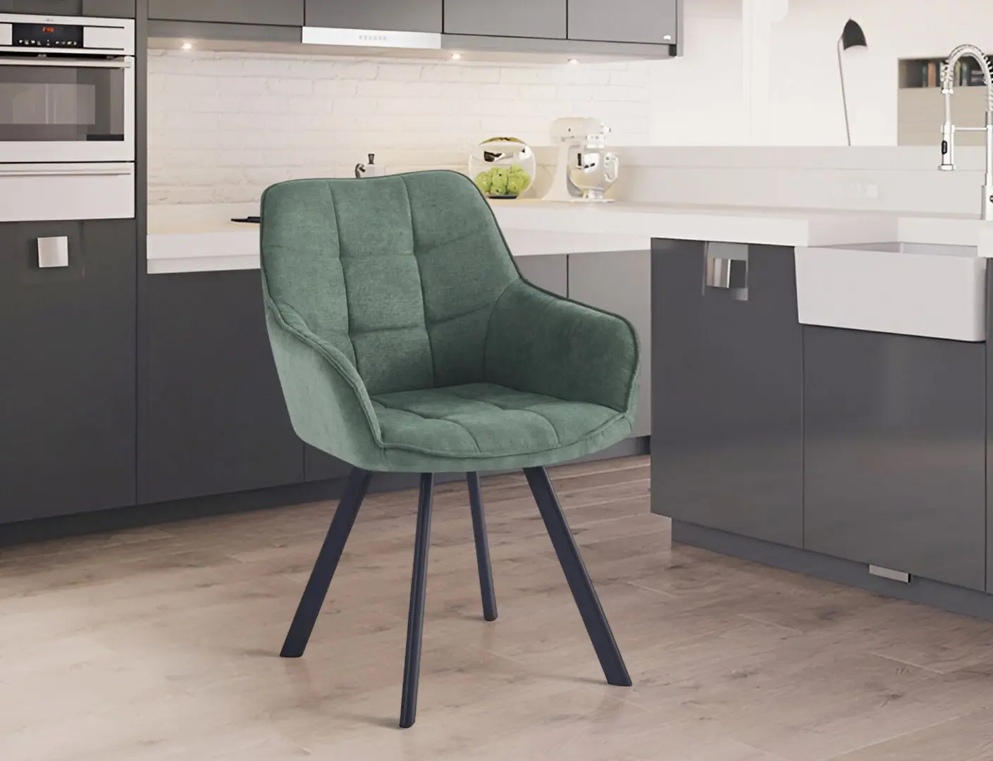 Scaun Tempo Kondela Petin Bluvel 77 (Green/Black)