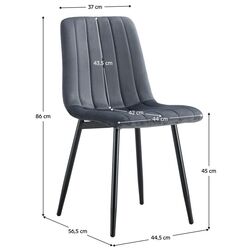 Scaun Tempo Kondela Ramita Tip 1 Velvet (Dark Grey/Black) Thumb