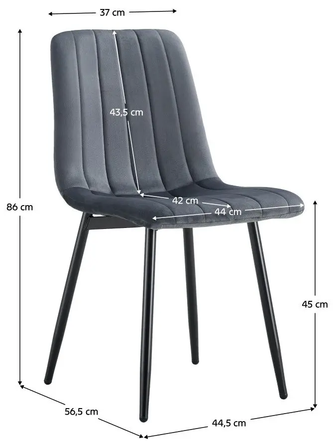 Scaun Tempo Kondela Ramita Tip 1 Velvet (Dark Grey/Black)