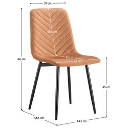 Scaun Tempo Kondela Ramita Tip 2 Velvet (Terracotta/Black) Thumb