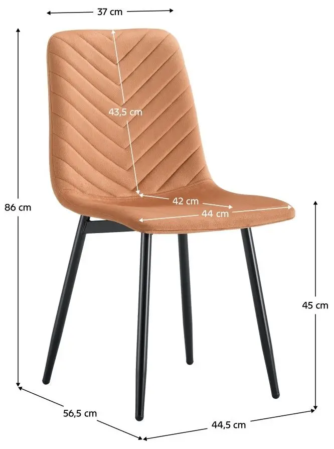 Scaun Tempo Kondela Ramita Tip 2 Velvet (Terracotta/Black)