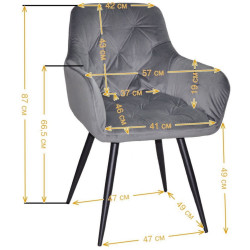 Стул Yasen DC 6014-P (Черный) Thumb