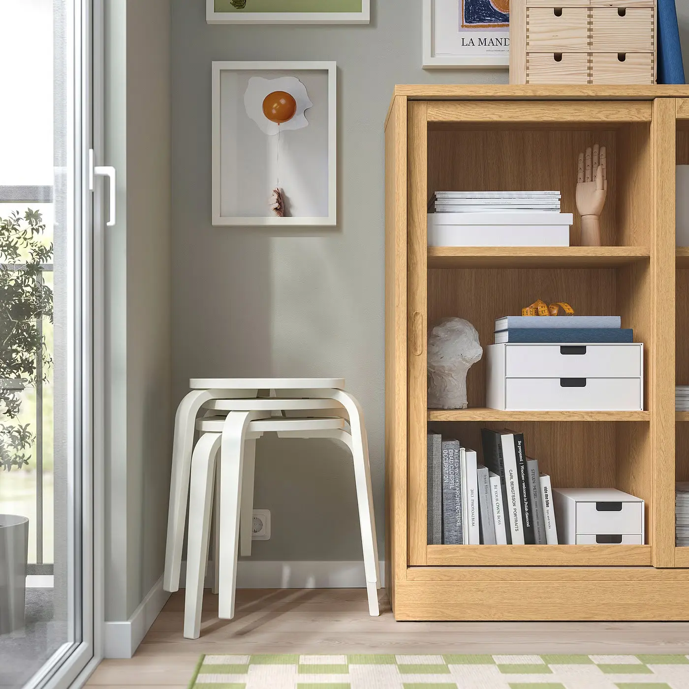 Taburet Ikea Kyrre (Alb murdar)