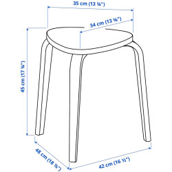 Taburet Ikea Kyrre (Alb murdar) Thumb