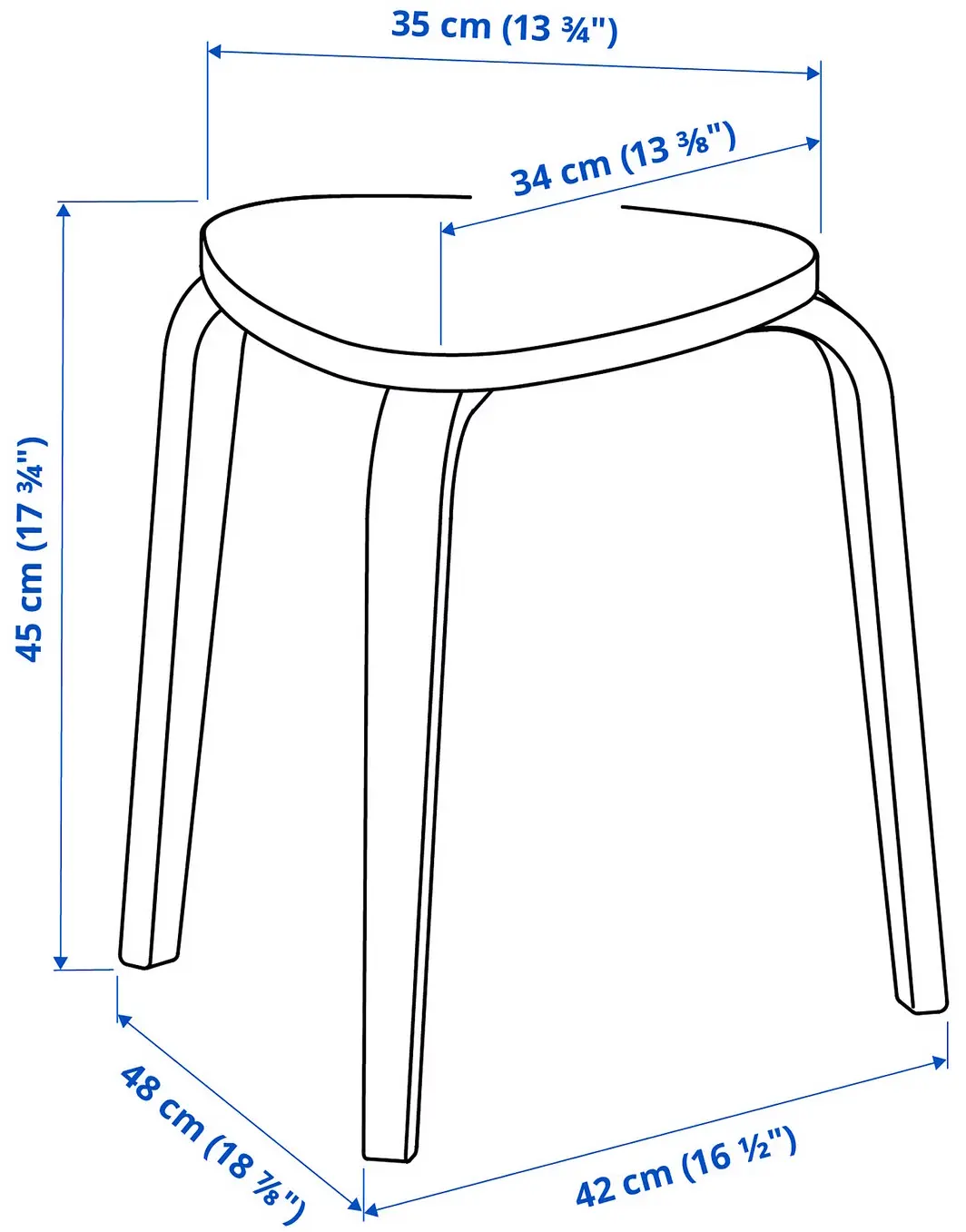 Taburet Ikea Kyrre (Alb murdar)