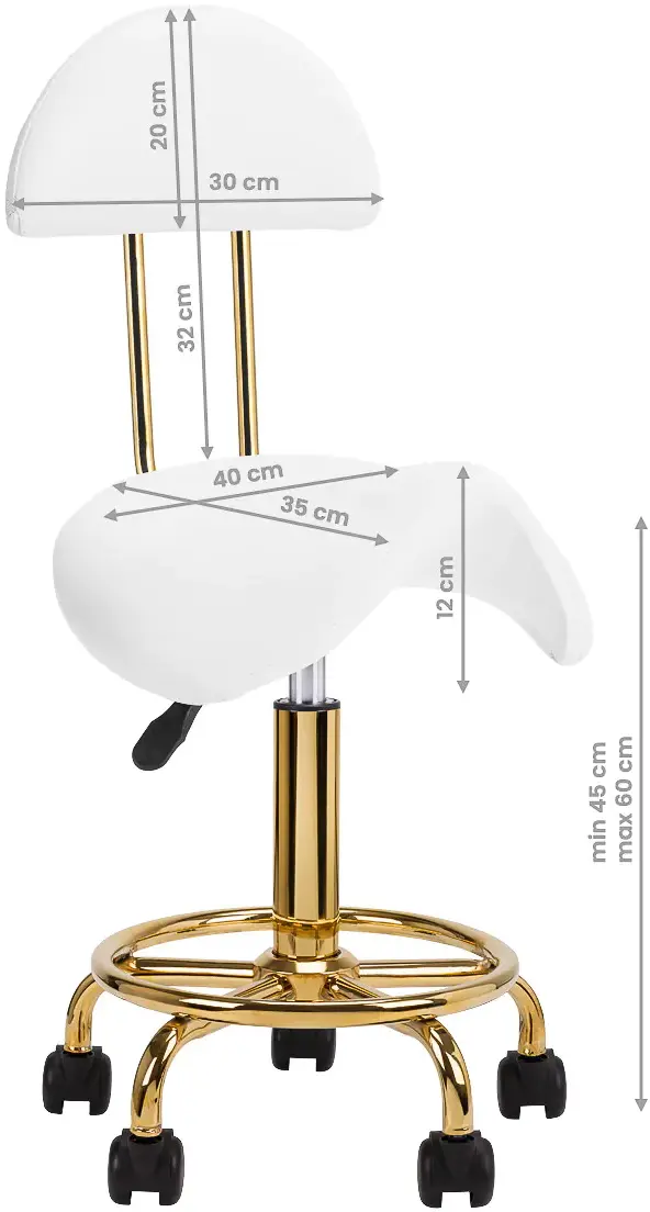 Taburet tip sa Activeshop 6001-G 154521 (White/Gold)