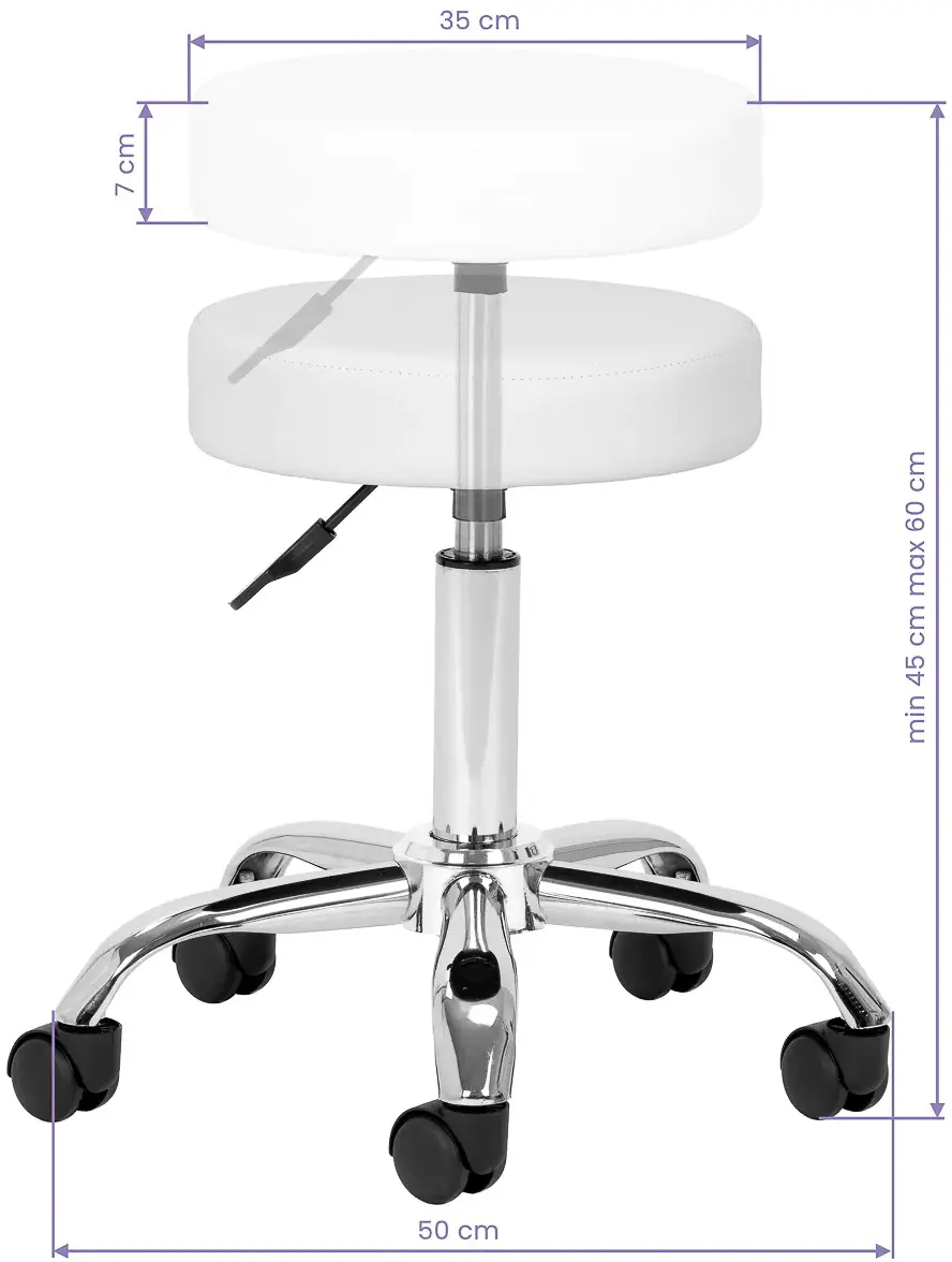 Taburet pentru salon de infrumusetare Activeshop AM-310v 154470 (White)