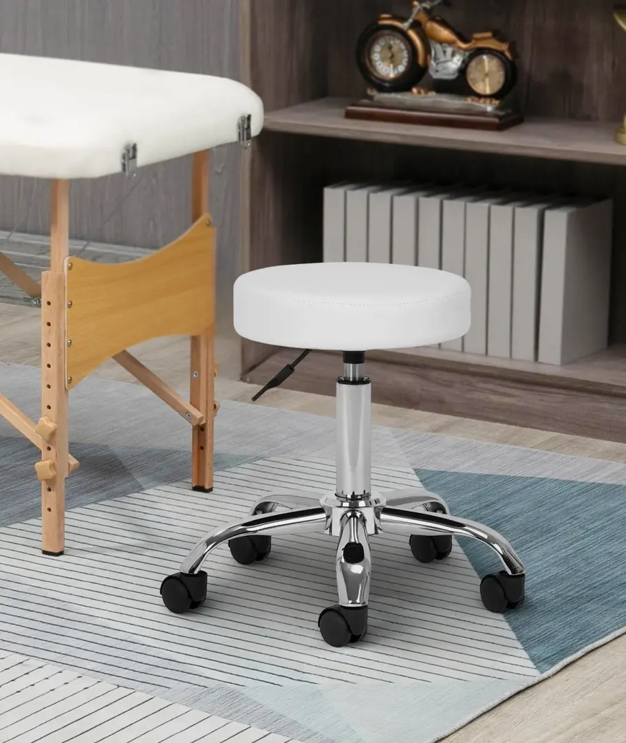 Taburet pentru salon de infrumusetare Activeshop AM-310v 154470 (White)