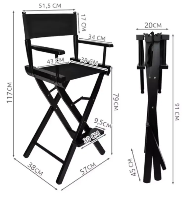 Стул для визажа Beautylushh 25414 (Black) - 10