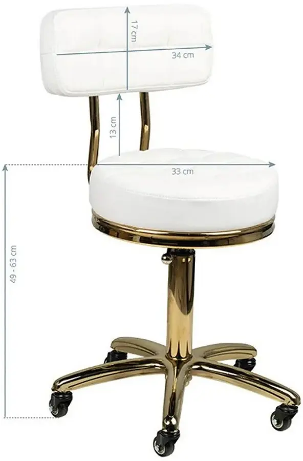 Табурет для салона красоты BeautyOne AM-961 (White) - 5