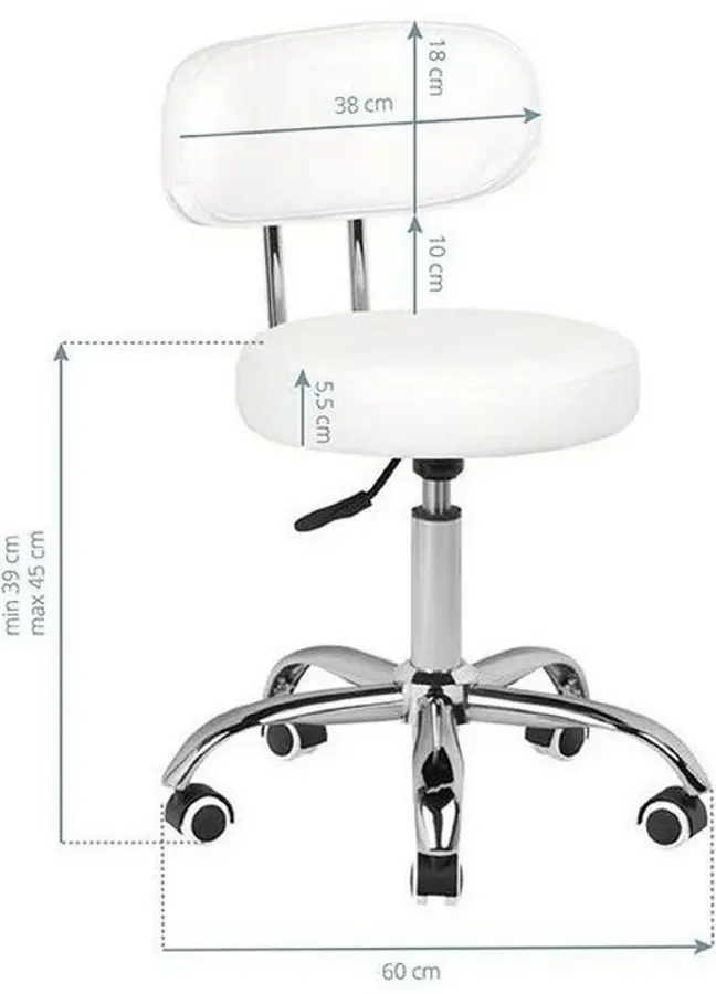 Табурет для салона красоты BeautyOne Iris (White) - 4