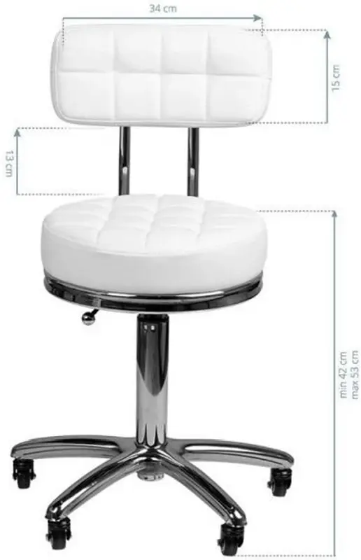 Табурет для салона красоты BeautyOne Lux (White) - 5
