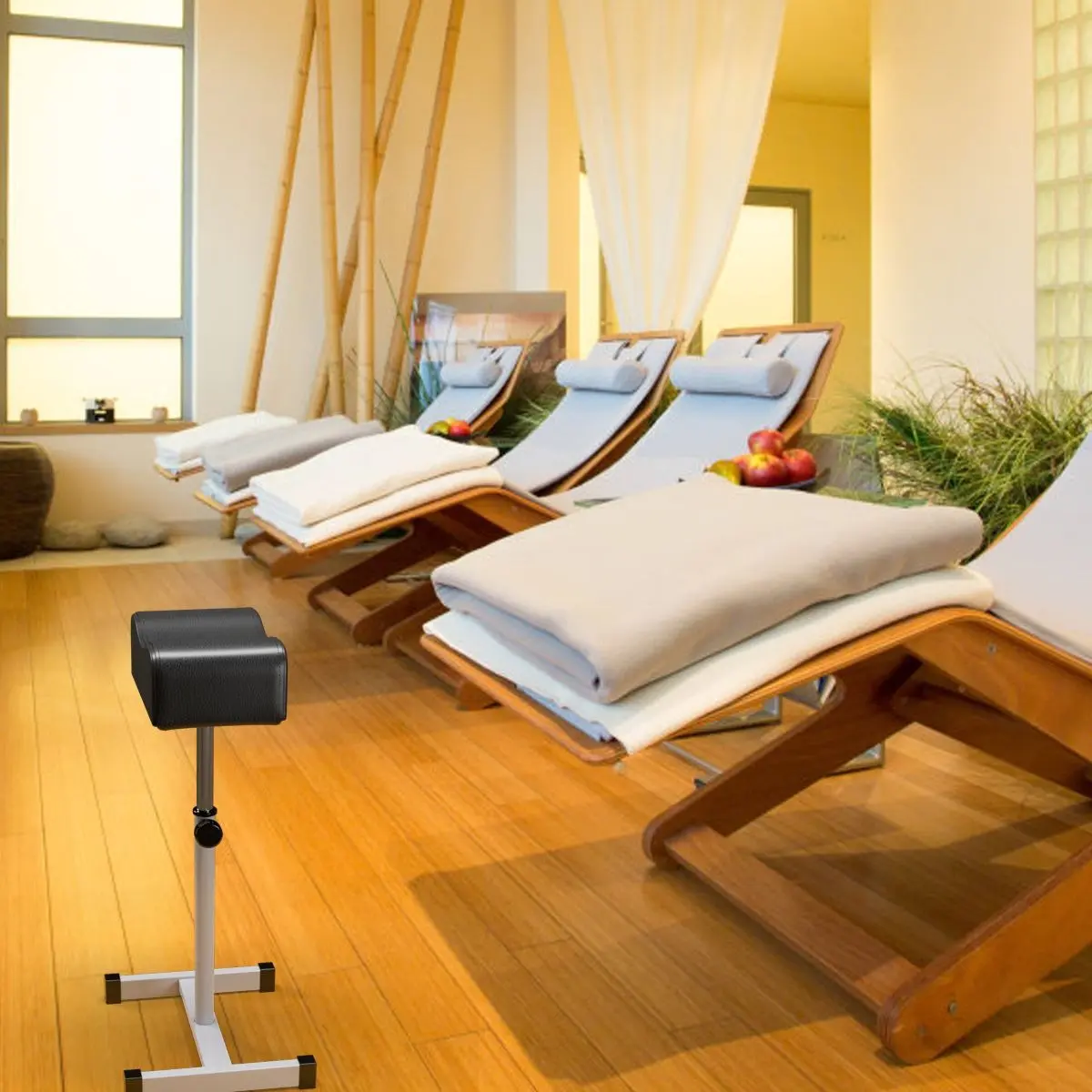 Taburet pentru salon de infrumusetare Costway HB84543BK (Black)