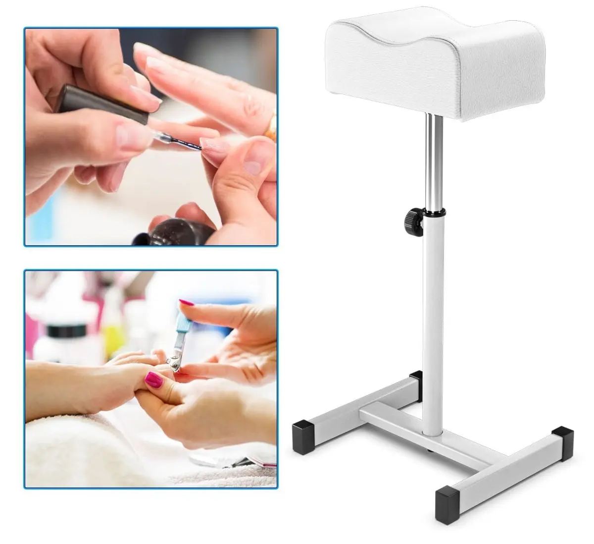 Taburet pentru salon de infrumusetare Costway HB84543WH (White)