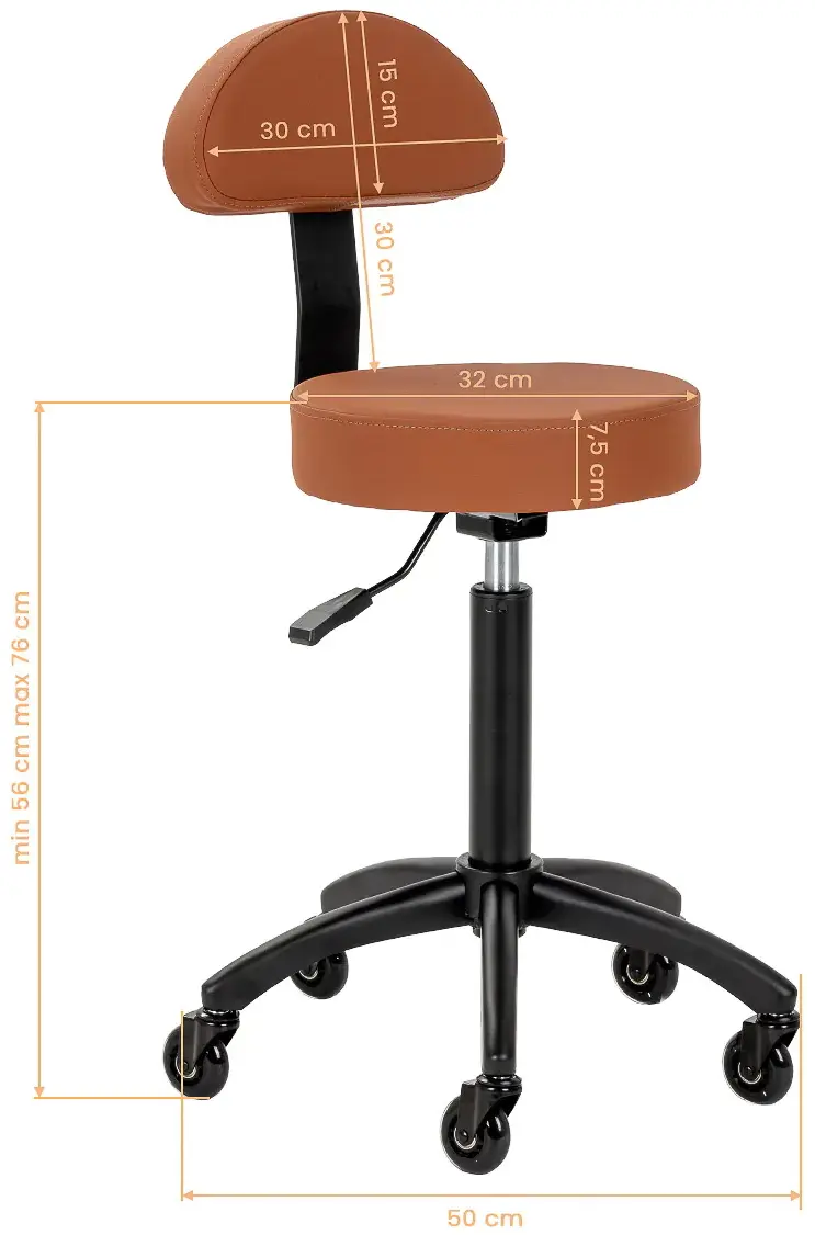 Taburet pentru salon de infrumusetare Gabbiano D026 154213 (Brown)