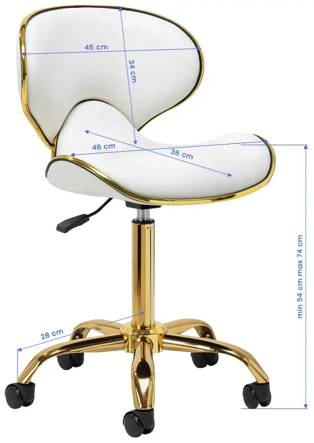 Табурет для салона красоты Gabbiano Q-4599G 150180 (White) - 3